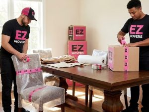 our crew packing up dining room